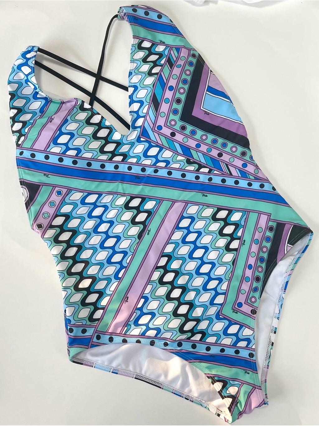 Resort Swimwear Vivara Geometric Plunge One Piece Swimsuit Xl It 46 Emilio Pucci